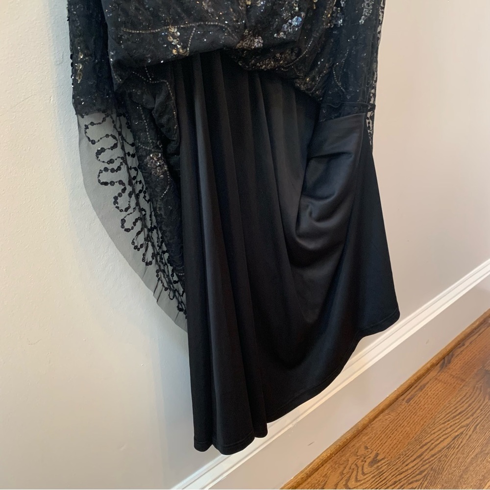 Adrianna Papell Women's Black Floral
Beaded Aline Midi Dress - Picture 3 of 9